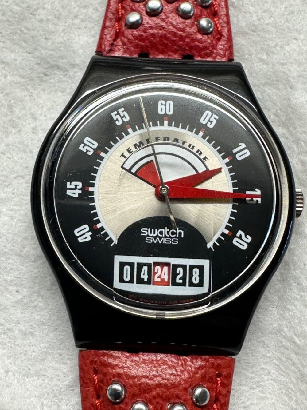 Swatch Watch Red Flame GB418 Vintage 1995